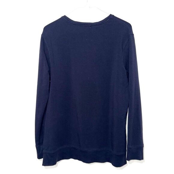 ANATOMIE Pima Cotton Crew Neck Sweatshirt - Black M - Picture 2 of 4